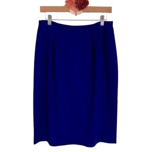 Lord & Taylor vintage skirt ultramarine blue wool pencil high waisted 80s